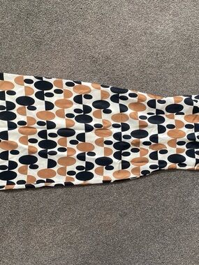 Rouge Helium Black, Tan and White Geometric Maxi Dress